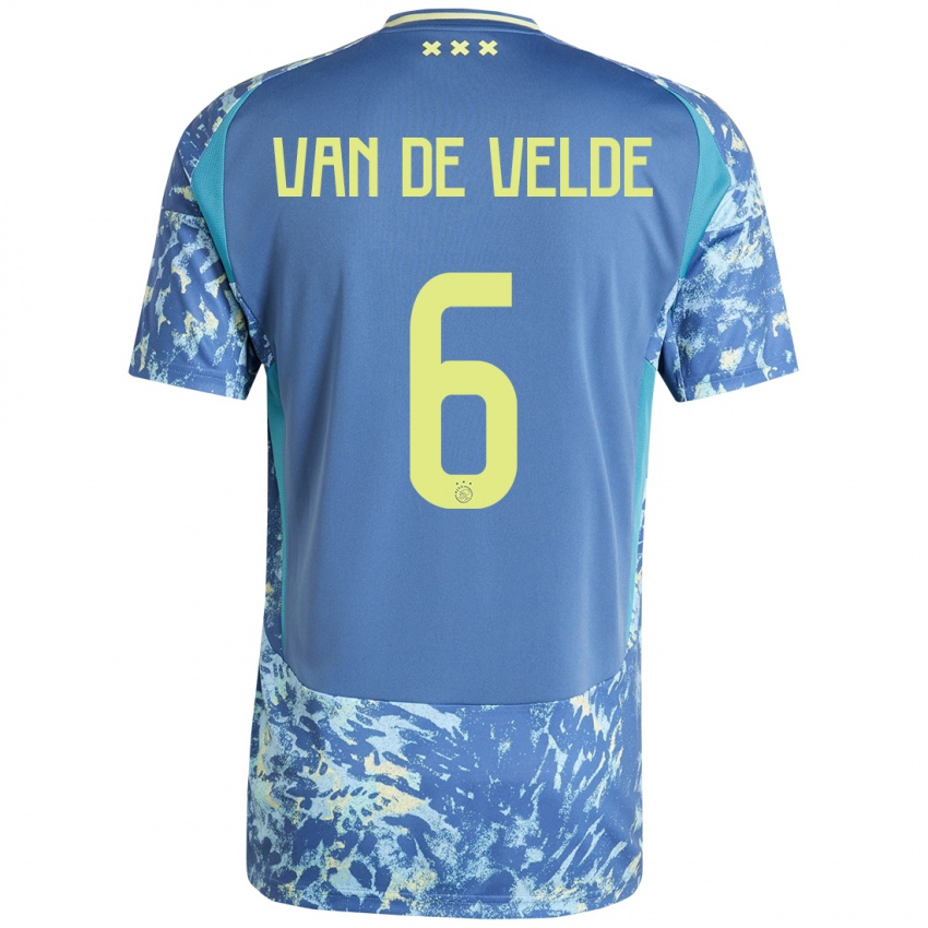 Heren Jonna Van De Velde #6 Grijs Blauw Geel Uitshirt Uittenue 2024/25 T-Shirt België