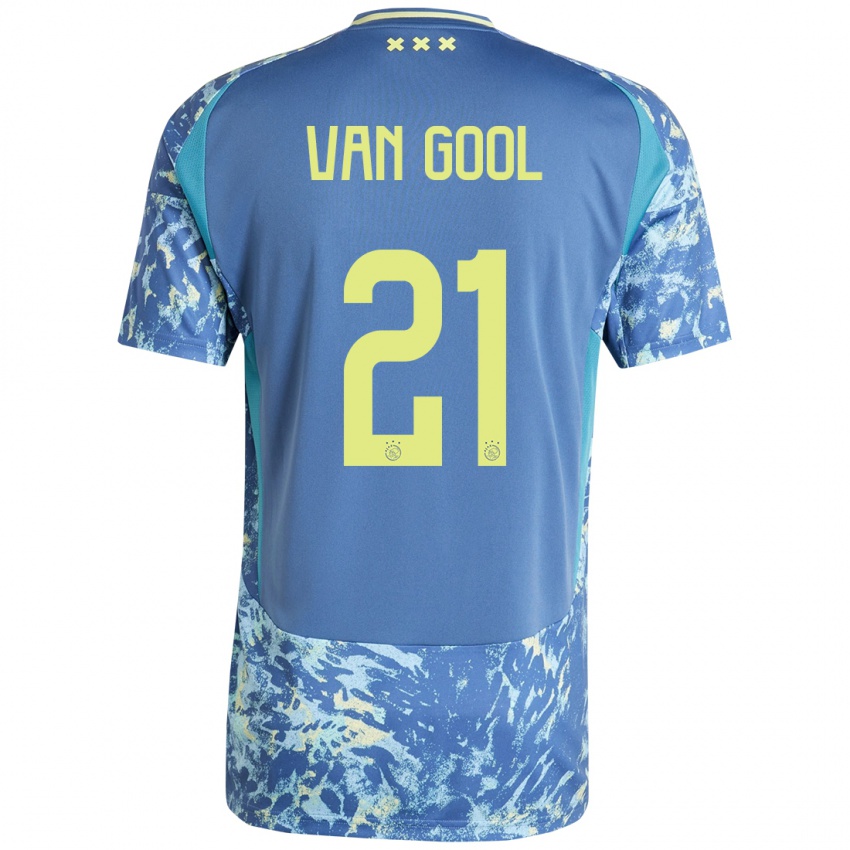 Heren Rosa Van Gool #21 Grijs Blauw Geel Uitshirt Uittenue 2024/25 T-Shirt België