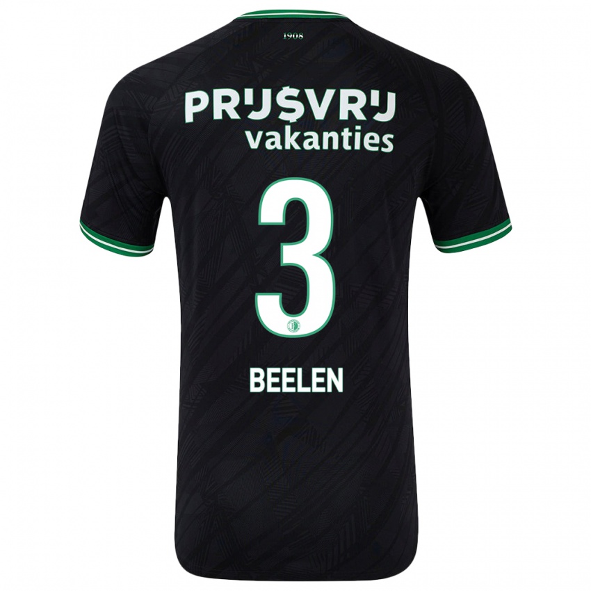 Heren Thomas Beelen #3 Zwart Groen Uitshirt Uittenue 2024/25 T-Shirt België