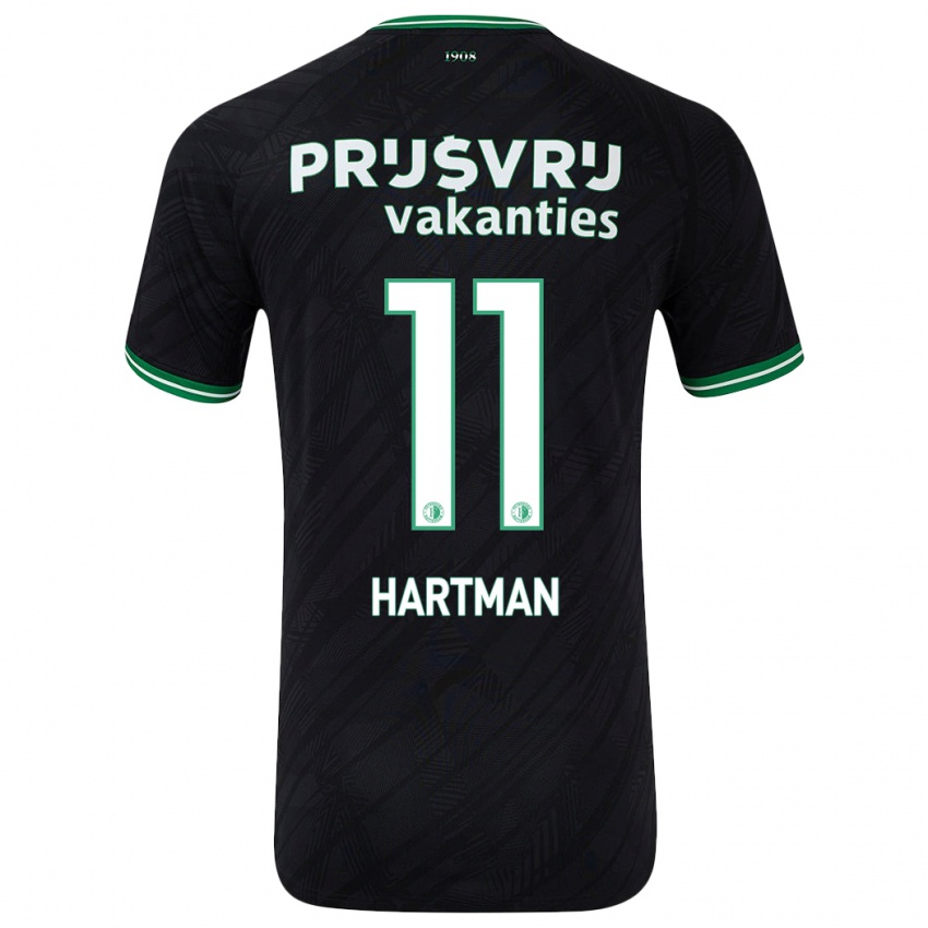 Herren Quilindschy Hartman #11 Schwarz Grün Auswärtstrikot Trikot 2024/25 T-Shirt Belgien