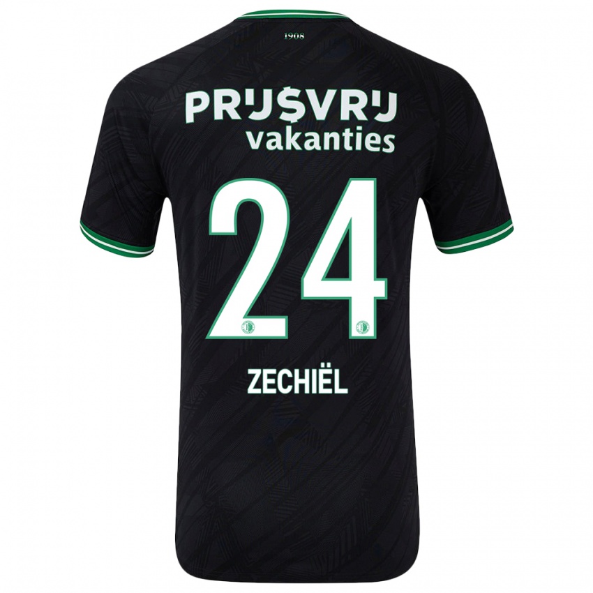 Herren Gjivai Zechiel #24 Schwarz Grün Auswärtstrikot Trikot 2024/25 T-Shirt Belgien