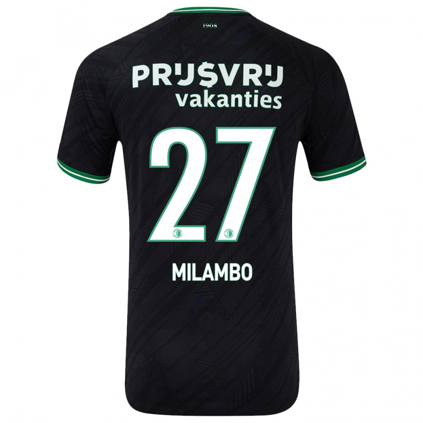 Herren Antoni Milambo #27 Schwarz Grün Auswärtstrikot Trikot 2024/25 T-Shirt Belgien