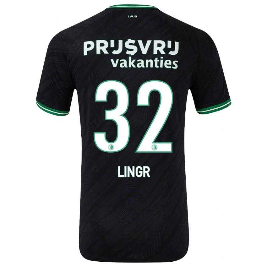 Herren Ondrej Lingr #32 Schwarz Grün Auswärtstrikot Trikot 2024/25 T-Shirt Belgien