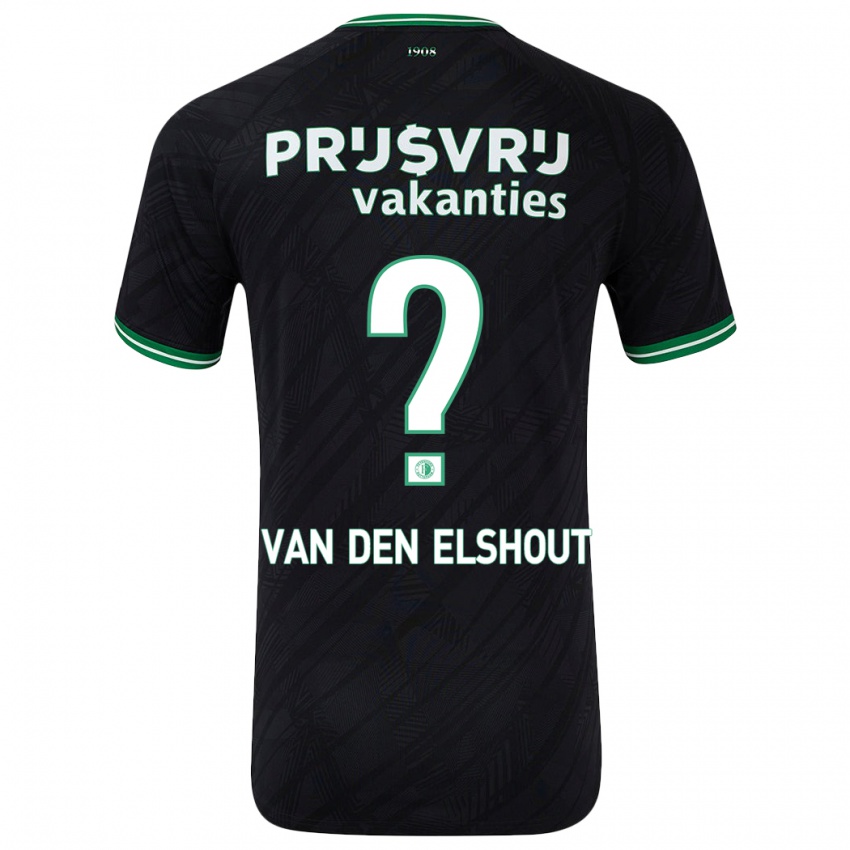 Herren Tobias Van Den Elshout #0 Schwarz Grün Auswärtstrikot Trikot 2024/25 T-Shirt Belgien