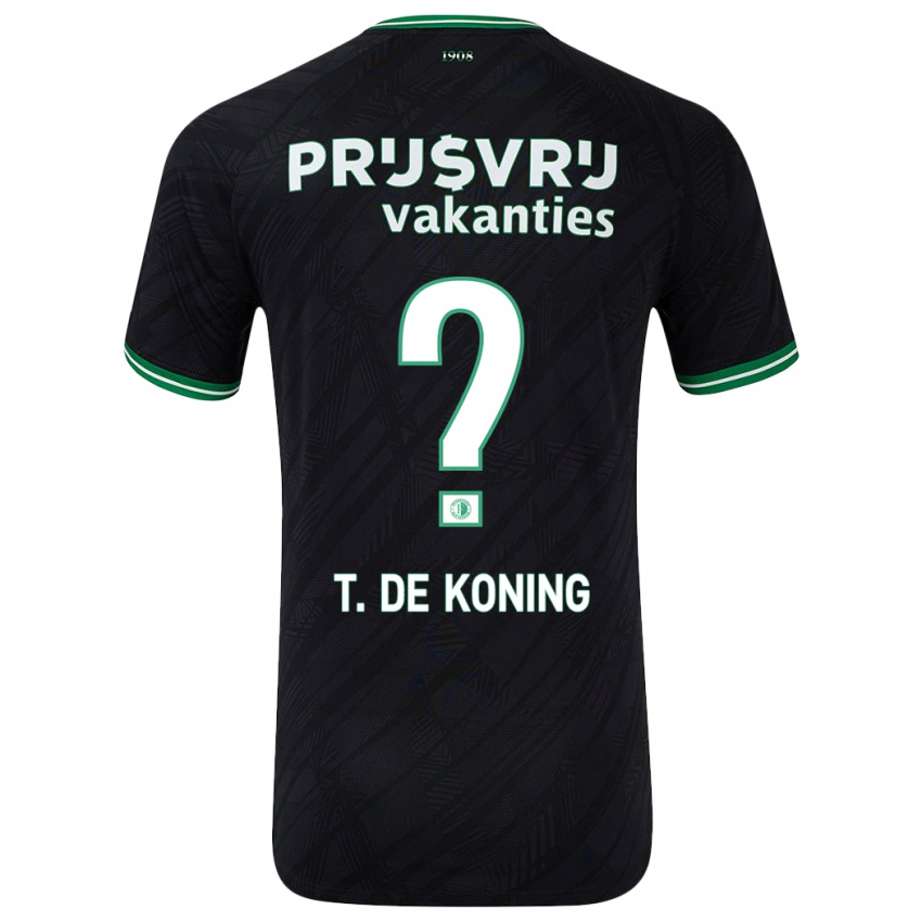 Herren Tim De Koning #0 Schwarz Grün Auswärtstrikot Trikot 2024/25 T-Shirt Belgien