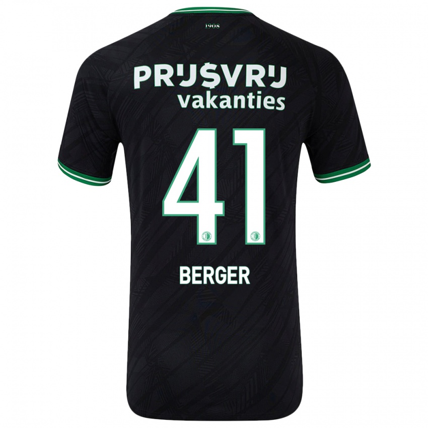 Herren Mannou Berger #41 Schwarz Grün Auswärtstrikot Trikot 2024/25 T-Shirt Belgien