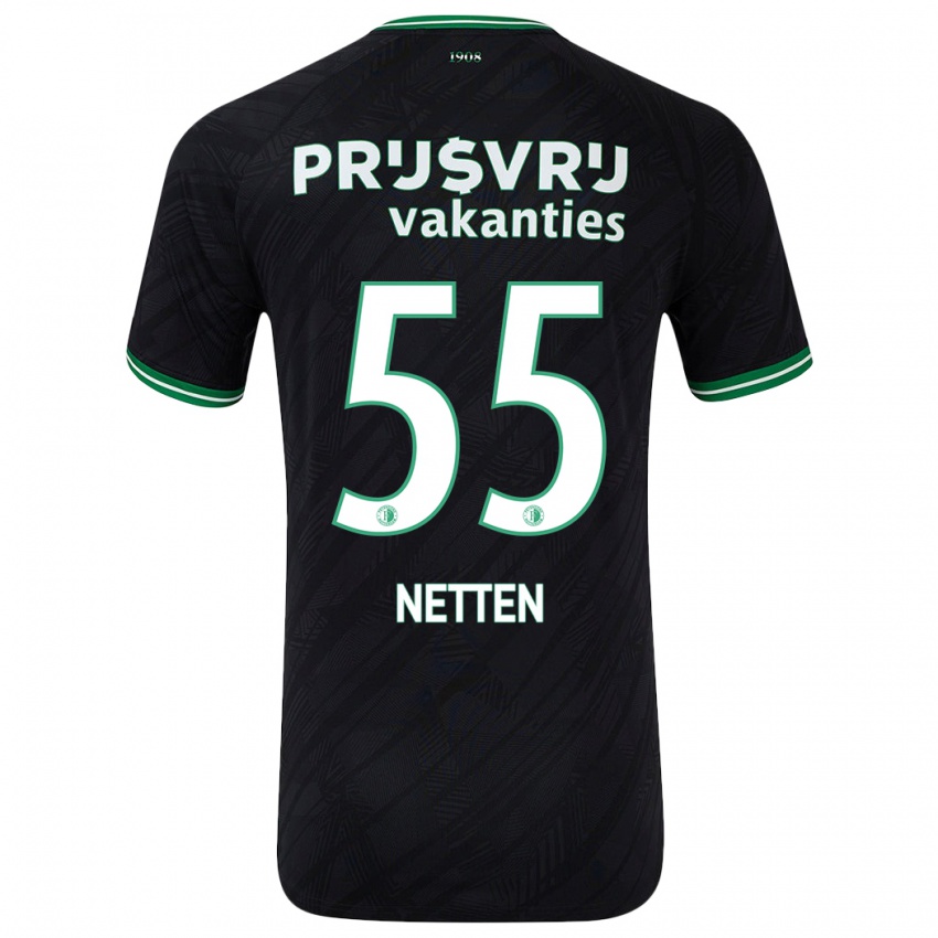 Herren Luc Netten #55 Schwarz Grün Auswärtstrikot Trikot 2024/25 T-Shirt Belgien