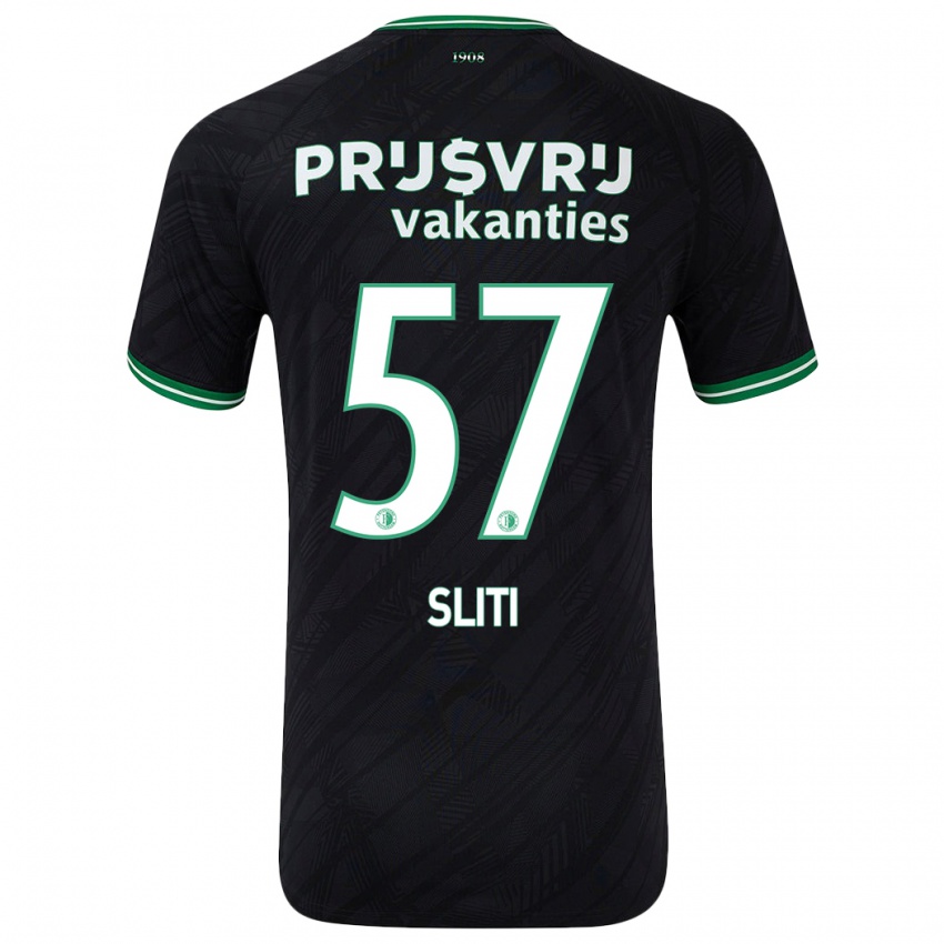 Herren Aymen Sliti #57 Schwarz Grün Auswärtstrikot Trikot 2024/25 T-Shirt Belgien