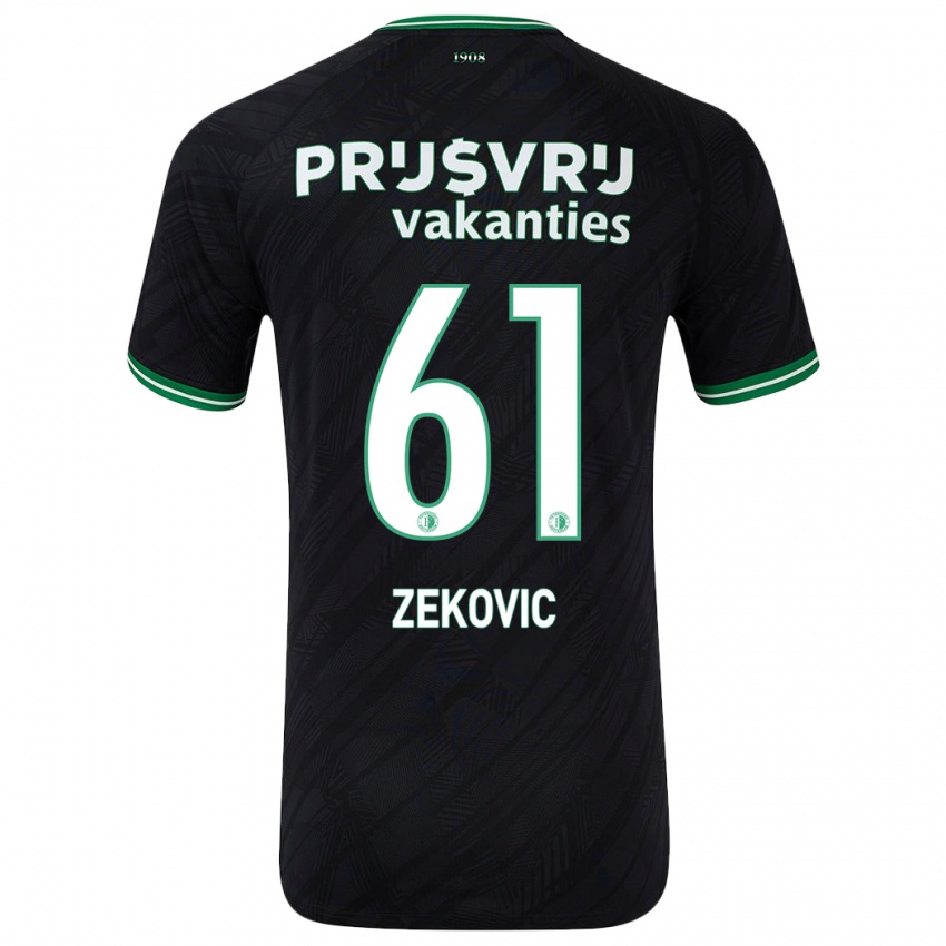 Herren Aleks Zekovic #61 Schwarz Grün Auswärtstrikot Trikot 2024/25 T-Shirt Belgien