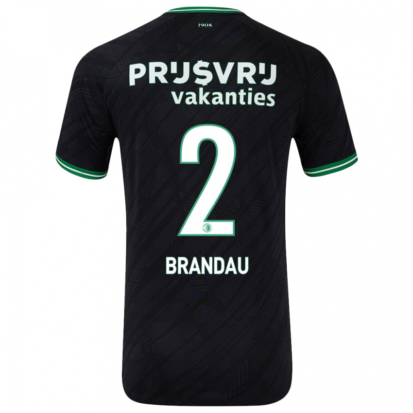 Herren Justine Brandau #2 Schwarz Grün Auswärtstrikot Trikot 2024/25 T-Shirt Belgien