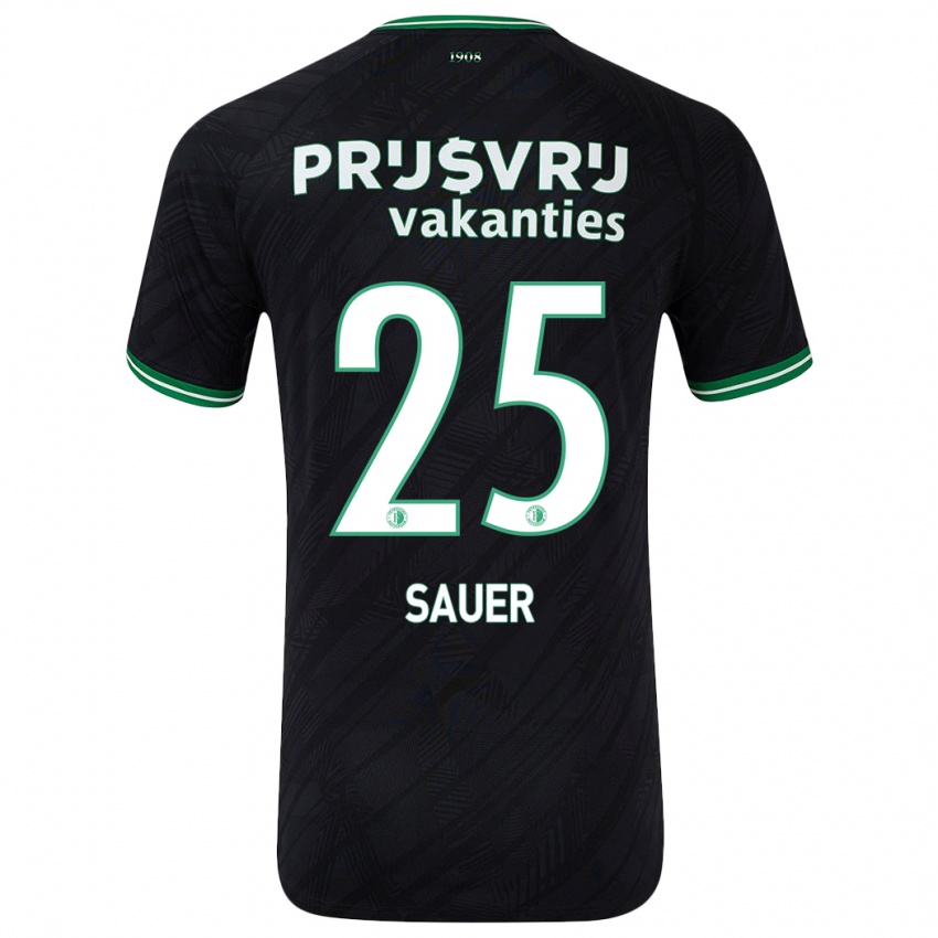 Herren Leo Sauer #25 Schwarz Grün Auswärtstrikot Trikot 2024/25 T-Shirt Belgien