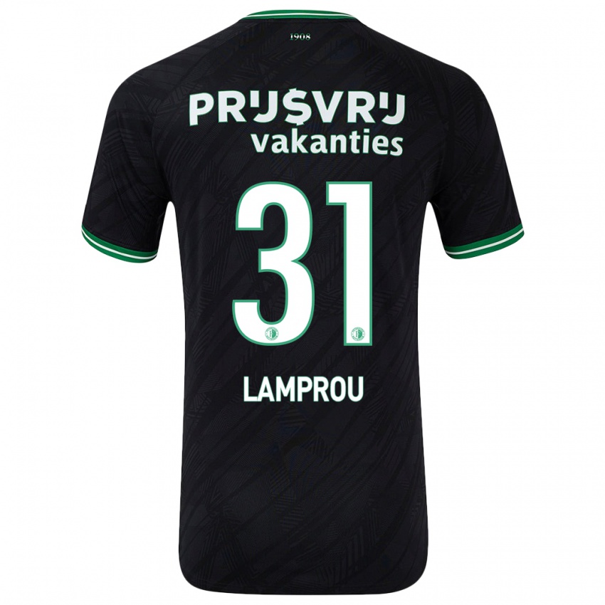 Herren Kostas Lamprou #31 Schwarz Grün Auswärtstrikot Trikot 2024/25 T-Shirt Belgien