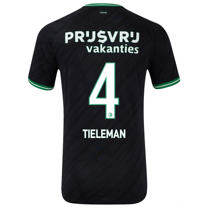 Herren Jerry Tieleman #4 Schwarz Grün Auswärtstrikot Trikot 2024/25 T-Shirt Belgien