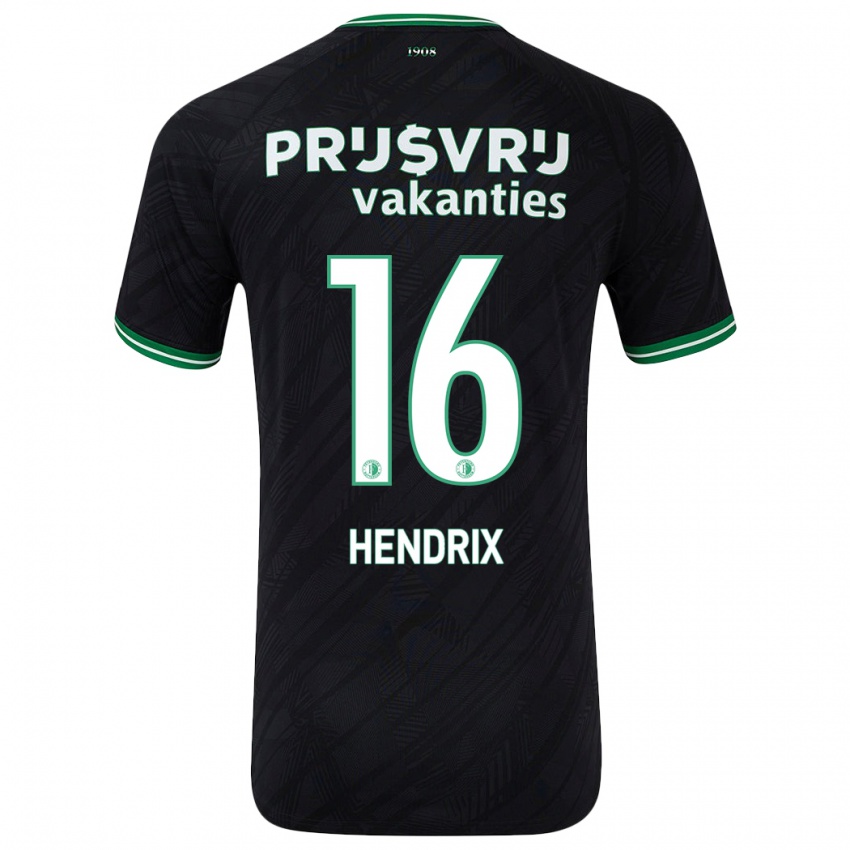 Herren Jorrit Hendrix #16 Schwarz Grün Auswärtstrikot Trikot 2024/25 T-Shirt Belgien