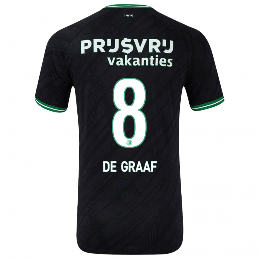 Herren Esmee De Graaf #8 Schwarz Grün Auswärtstrikot Trikot 2024/25 T-Shirt Belgien