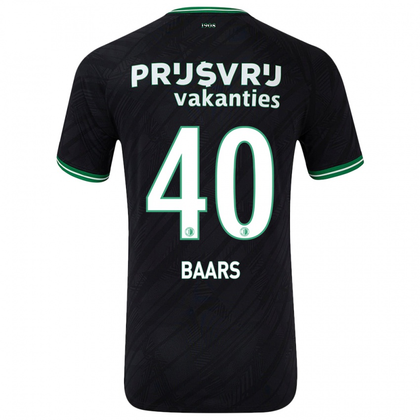 Herren Guus Baars #40 Schwarz Grün Auswärtstrikot Trikot 2024/25 T-Shirt Belgien