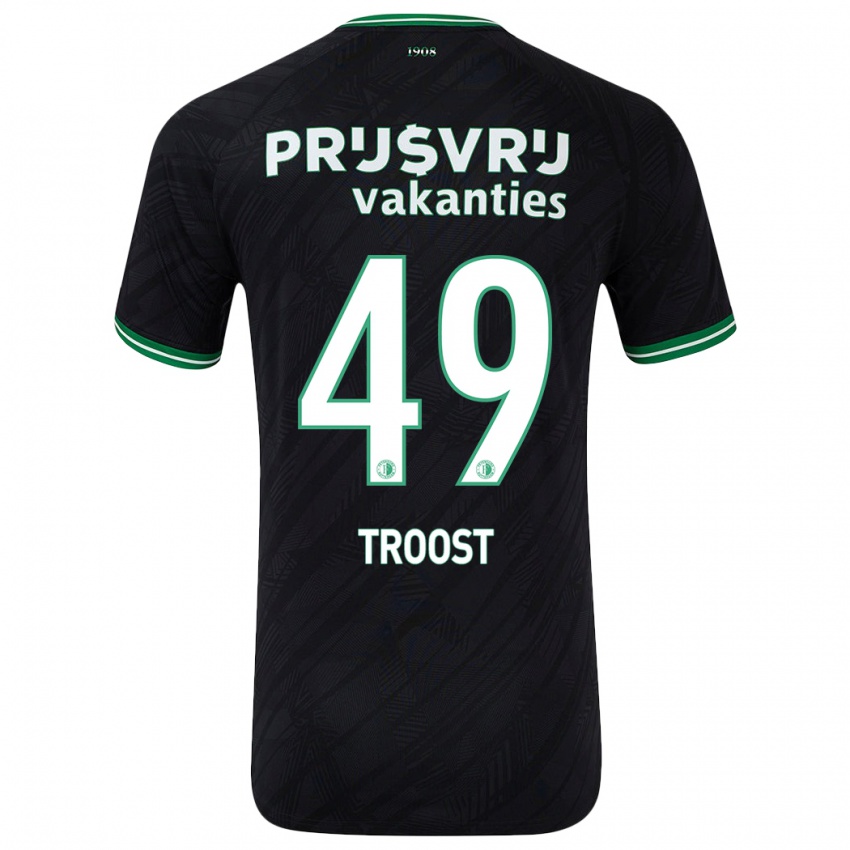 Herren Tein Troost #49 Schwarz Grün Auswärtstrikot Trikot 2024/25 T-Shirt Belgien