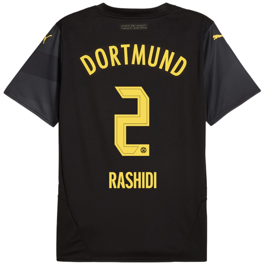 Homme Maillot William Rashidi #2 Noir Jaune Tenues Extérieur 2024/25 T-Shirt Belgique