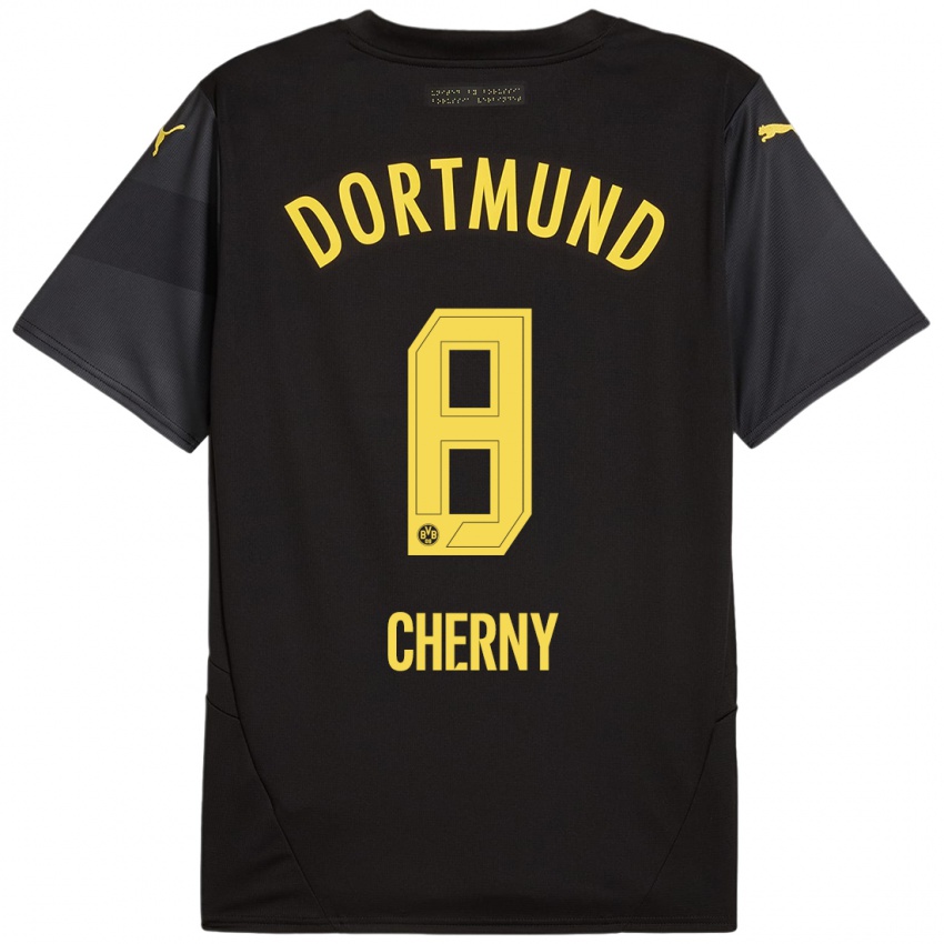 Homme Maillot Nick Cherny #8 Noir Jaune Tenues Extérieur 2024/25 T-Shirt Belgique