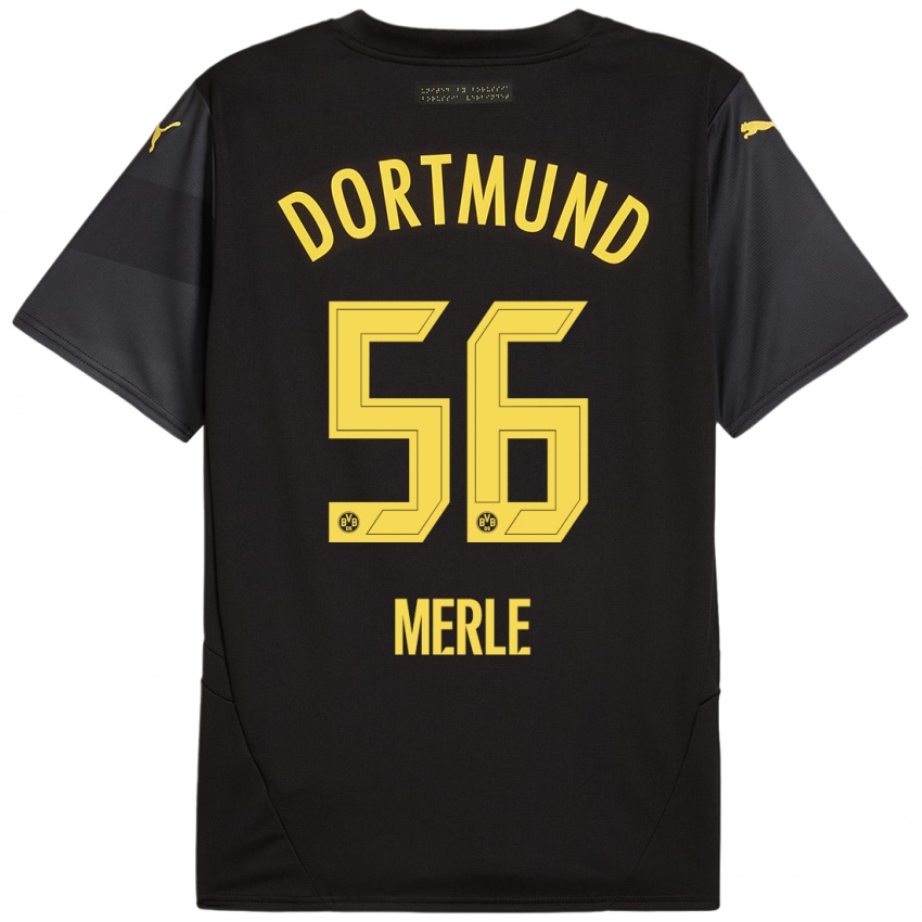 Homme Maillot Albers Merle #56 Noir Jaune Tenues Extérieur 2024/25 T-Shirt Belgique