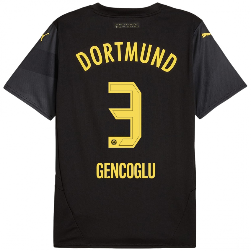 Homme Maillot Tekin Gencoglu #3 Noir Jaune Tenues Extérieur 2024/25 T-Shirt Belgique