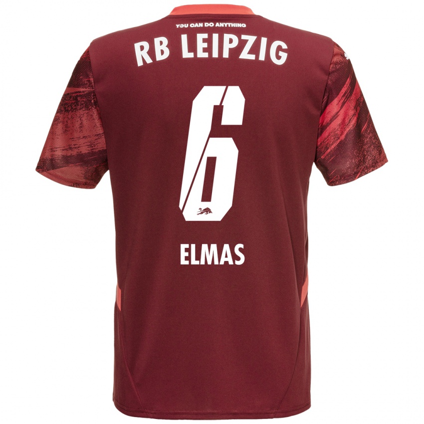 Heren Eljif Elmas #6 Bordeauxrood Uitshirt Uittenue 2024/25 T-Shirt België