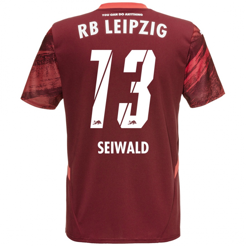 Heren Nicolas Seiwald #13 Bordeauxrood Uitshirt Uittenue 2024/25 T-Shirt België