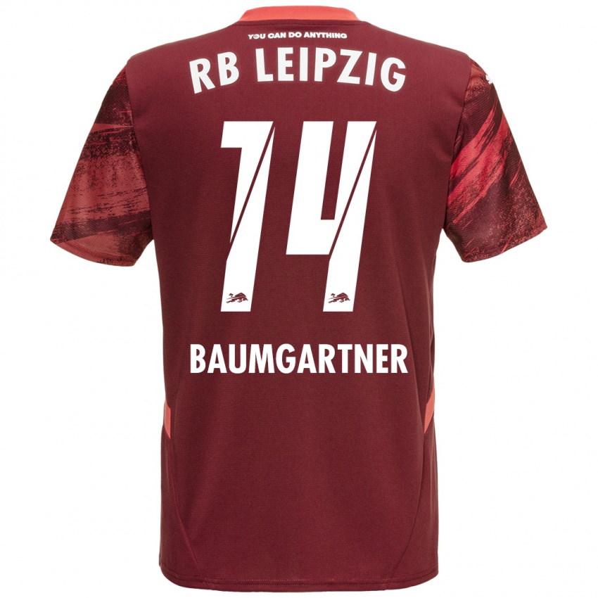 Homme Maillot Christoph Baumgartner #14 Bordeaux Tenues Extérieur 2024/25 T-Shirt Belgique