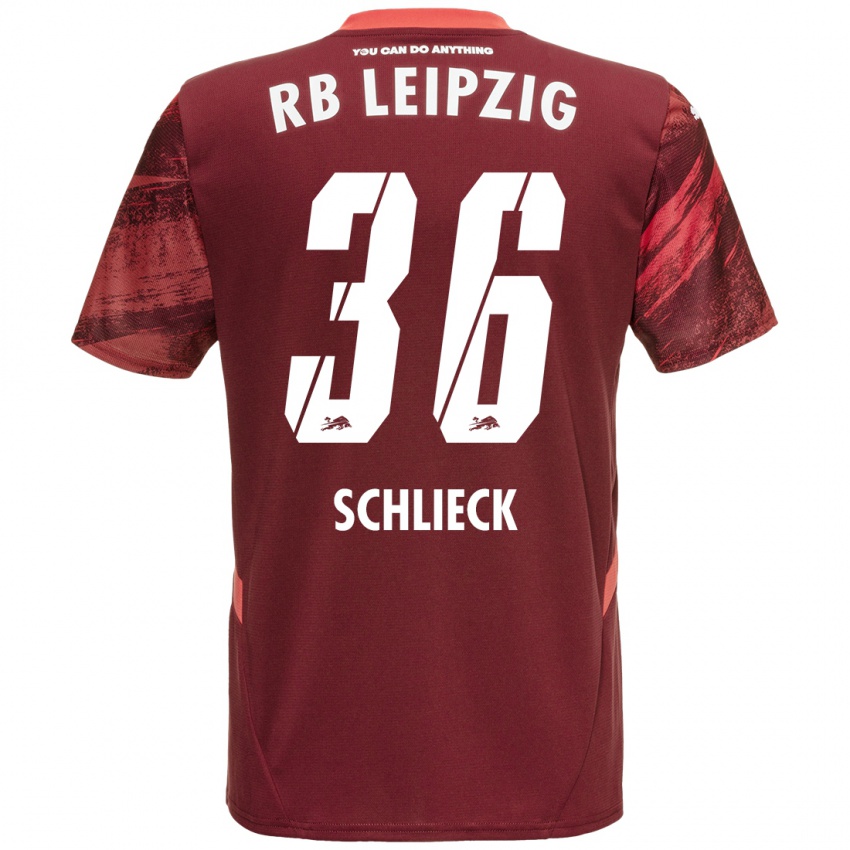 Homme Maillot Timo Schlieck #36 Bordeaux Tenues Extérieur 2024/25 T-Shirt Belgique