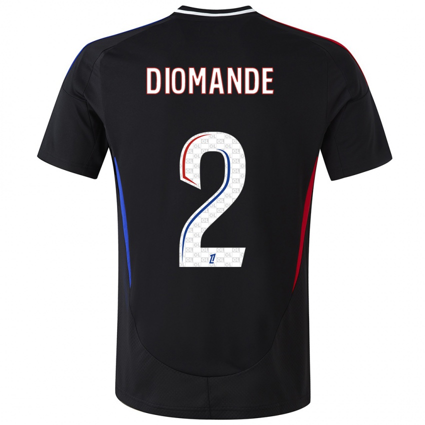 Homme Maillot Sinaly Diomande #2 Noir Tenues Extérieur 2024/25 T-Shirt Belgique