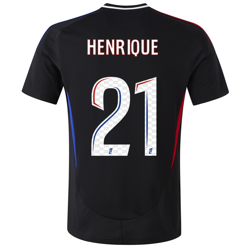 Homme Maillot Henrique #21 Noir Tenues Extérieur 2024/25 T-Shirt Belgique