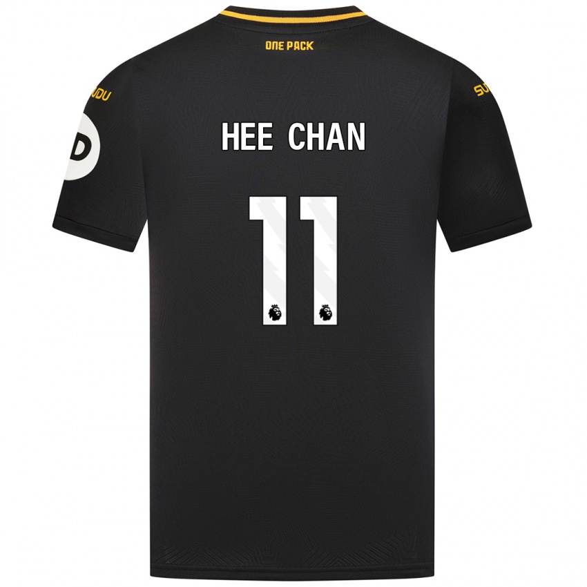 Homme Maillot Hee-Chan Hwang #11 Noir Tenues Extérieur 2024/25 T-Shirt Belgique