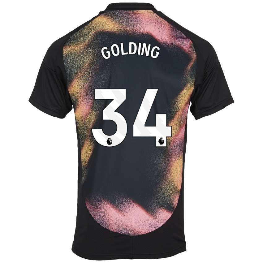 Homme Maillot Michael Golding #34 Noir Blanc Tenues Extérieur 2024/25 T-Shirt Belgique