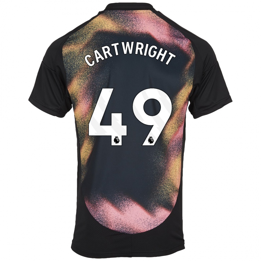 Homme Maillot Henry Cartwright #49 Noir Blanc Tenues Extérieur 2024/25 T-Shirt Belgique