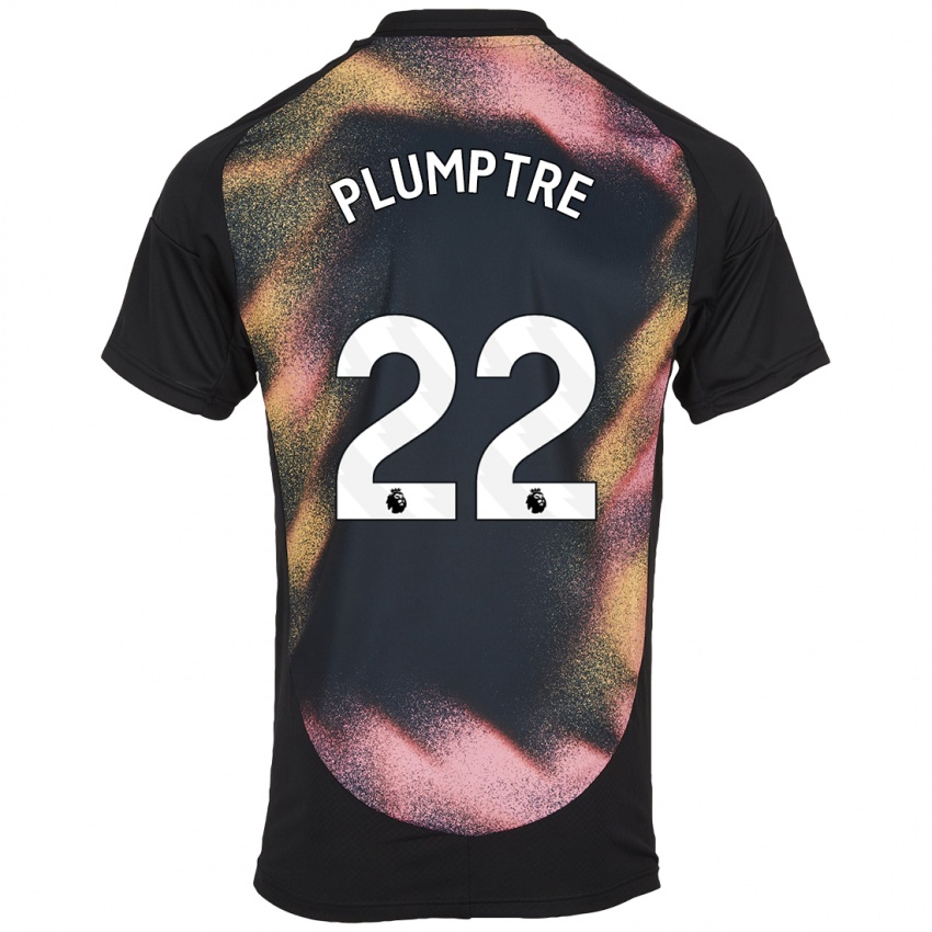 Homme Maillot Ashleigh Plumptre #22 Noir Blanc Tenues Extérieur 2024/25 T-Shirt Belgique