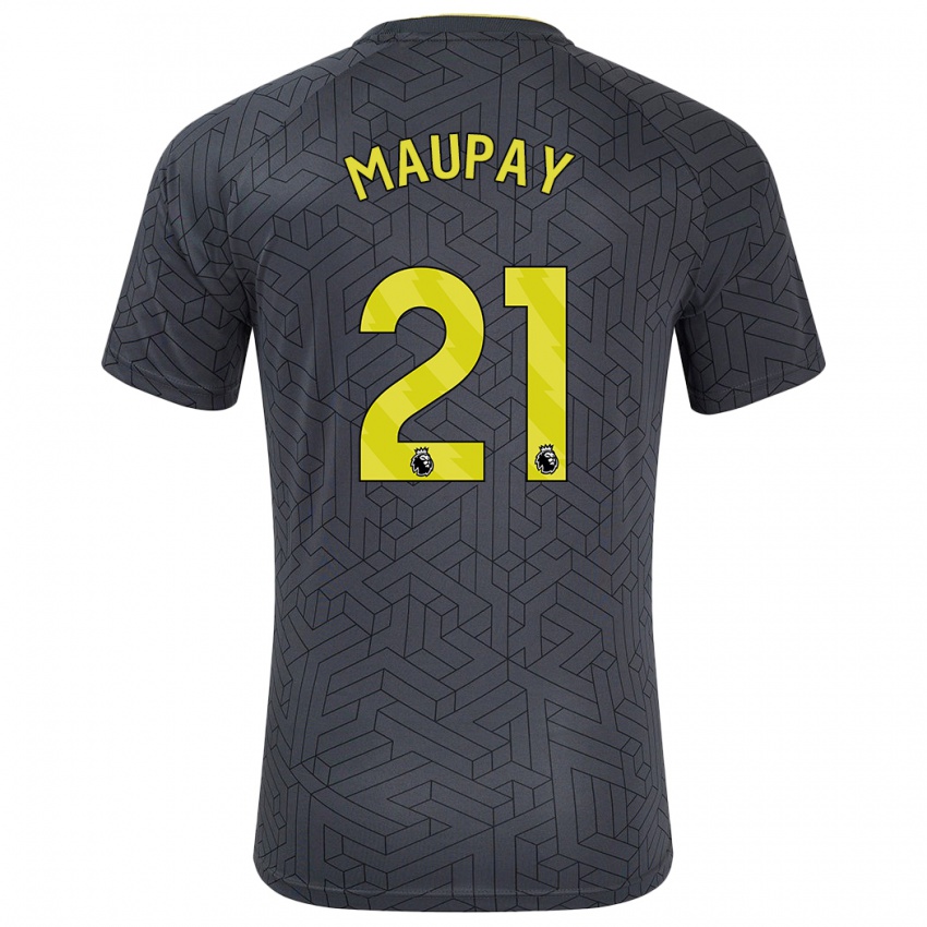 Herren Neal Maupay #21 Schwarz Gelb Auswärtstrikot Trikot 2024/25 T-Shirt Belgien