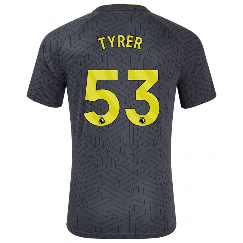 Herren Harry Tyrer #53 Schwarz Gelb Auswärtstrikot Trikot 2024/25 T-Shirt Belgien