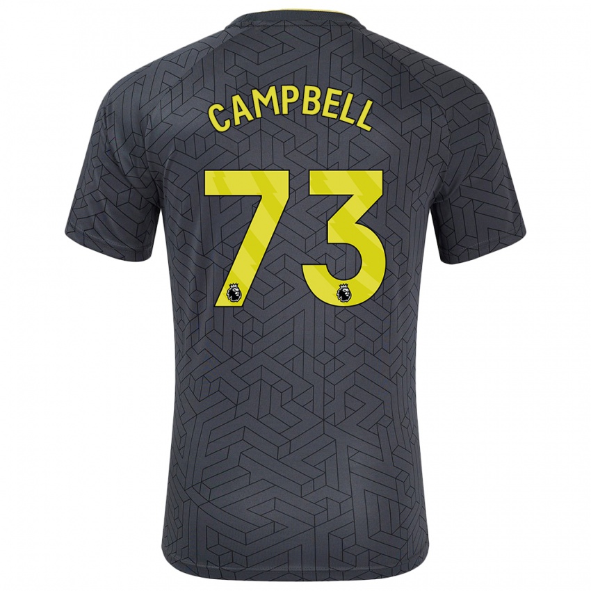 Homme Maillot Elijah Campbell #73 Noir Jaune Tenues Extérieur 2024/25 T-Shirt Belgique