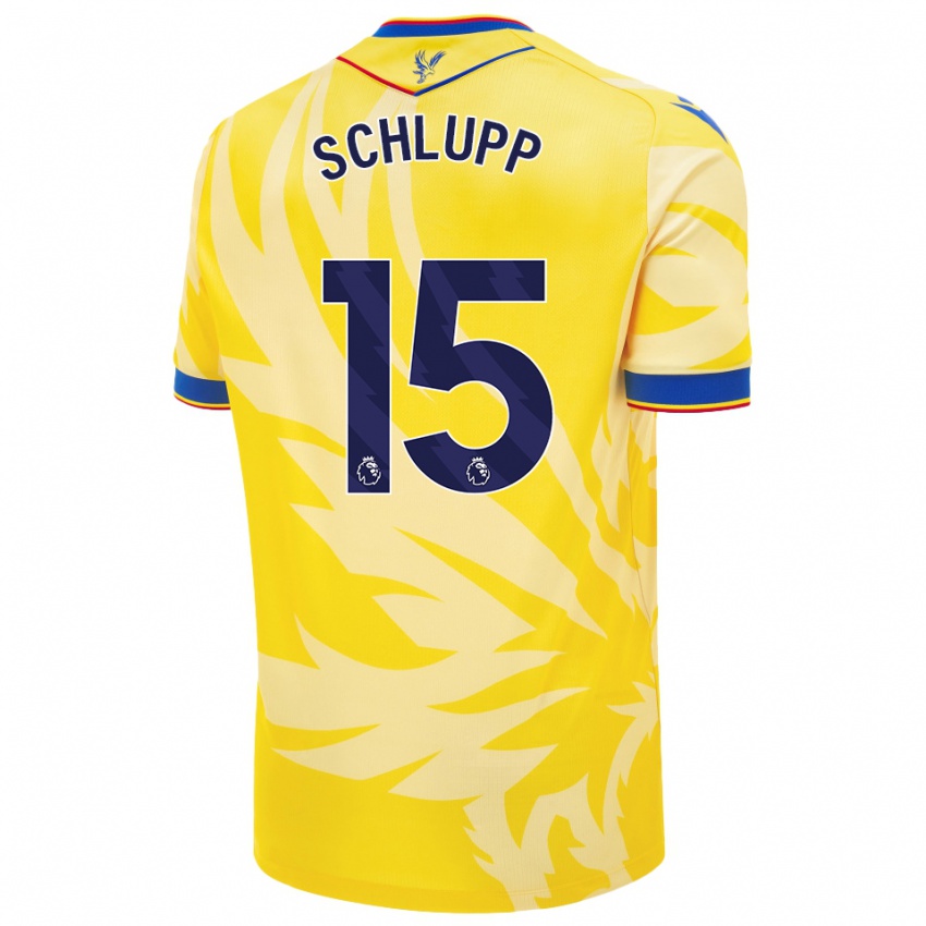 Homme Maillot Jeffrey Schlupp #15 Jaune Tenues Extérieur 2024/25 T-Shirt Belgique