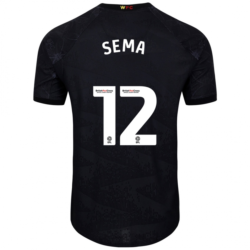 Homme Maillot Ken Sema #12 Noir Blanc Tenues Extérieur 2024/25 T-Shirt Belgique