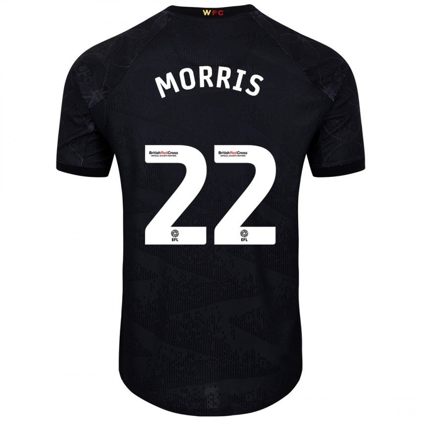 Homme Maillot James Morris #22 Noir Blanc Tenues Extérieur 2024/25 T-Shirt Belgique