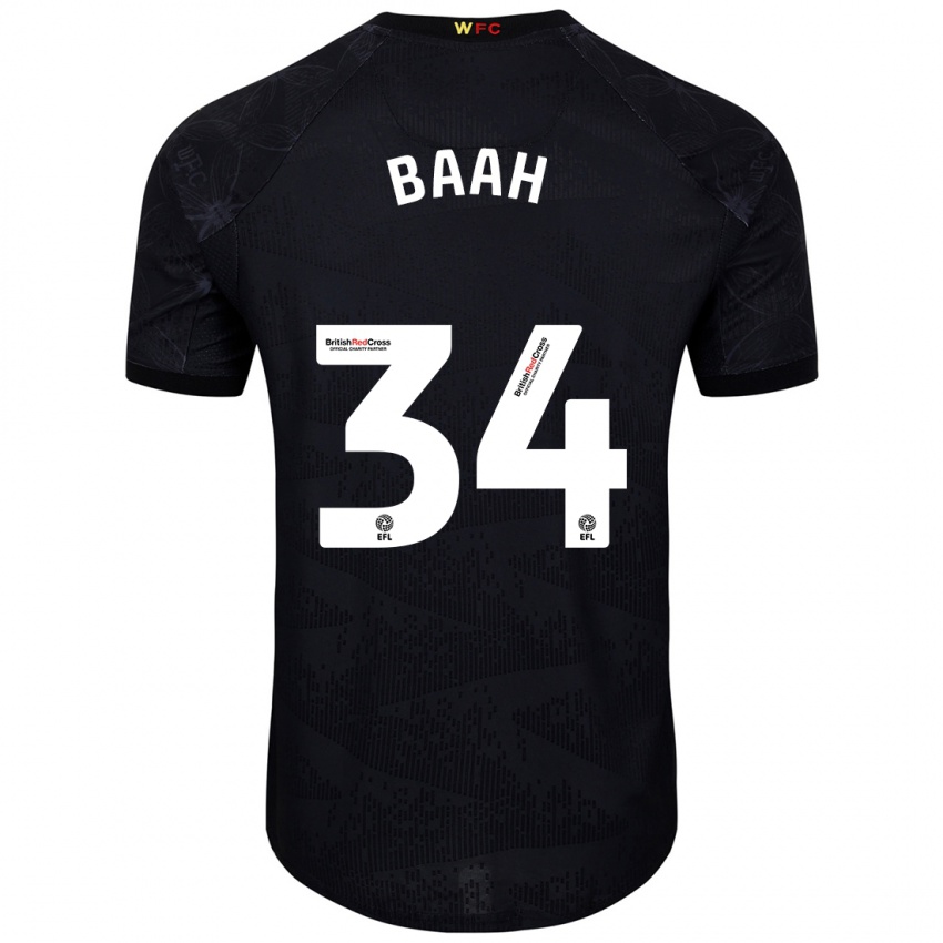 Homme Maillot Kwadwo Baah #34 Noir Blanc Tenues Extérieur 2024/25 T-Shirt Belgique