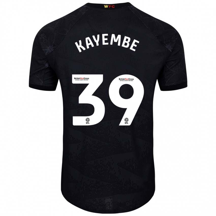 Homme Maillot Edo Kayembe #39 Noir Blanc Tenues Extérieur 2024/25 T-Shirt Belgique