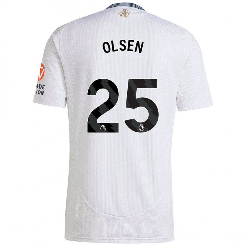 Herren Robin Olsen #25 Weiß Auswärtstrikot Trikot 2024/25 T-Shirt Belgien