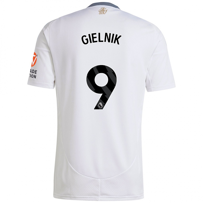 Herren Emily Gielnik #9 Weiß Auswärtstrikot Trikot 2024/25 T-Shirt Belgien