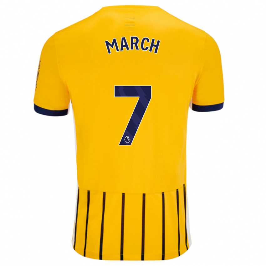 Homme Maillot Solly March #7 Doré Bleu À Fines Rayures Tenues Extérieur 2024/25 T-Shirt Belgique