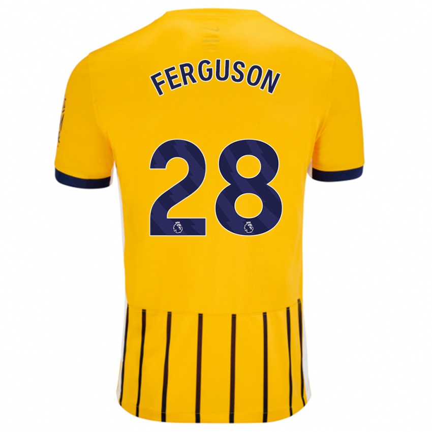 Homme Maillot Evan Ferguson #28 Doré Bleu À Fines Rayures Tenues Extérieur 2024/25 T-Shirt Belgique