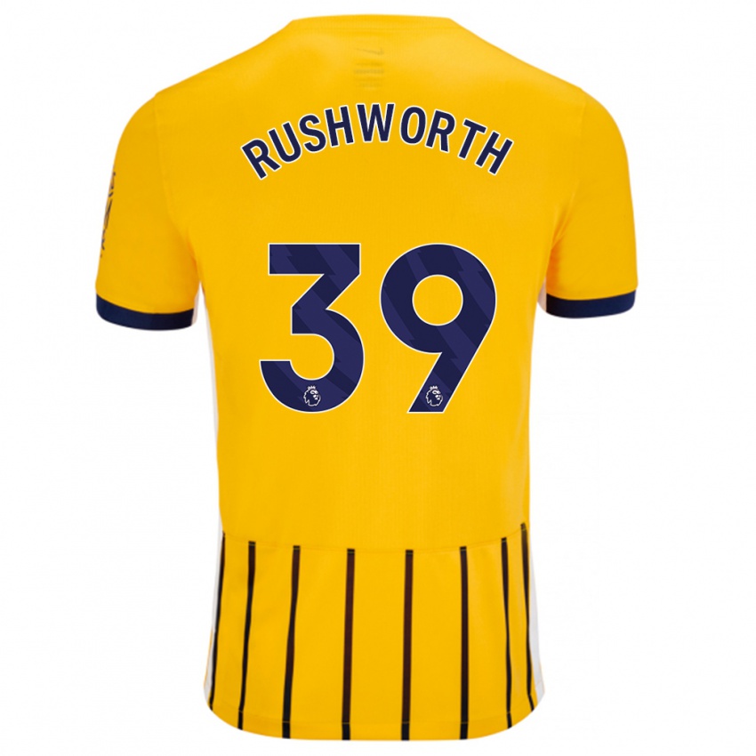 Herren Carl Rushworth #39 Gold Blau Nadelstreifen Auswärtstrikot Trikot 2024/25 T-Shirt Belgien