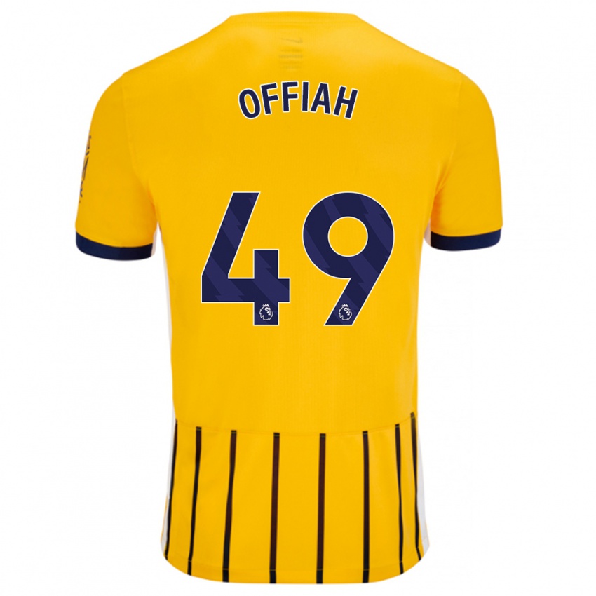 Herren Odel Offiah #49 Gold Blau Nadelstreifen Auswärtstrikot Trikot 2024/25 T-Shirt Belgien