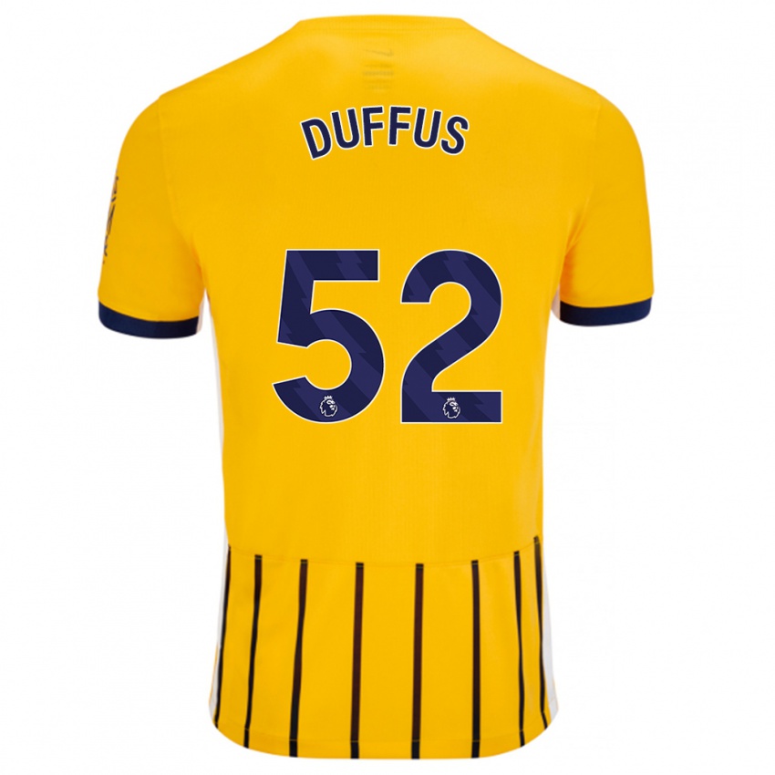 Homme Maillot Josh Duffus #52 Doré Bleu À Fines Rayures Tenues Extérieur 2024/25 T-Shirt Belgique